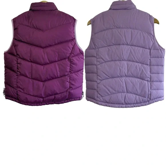 L.L. Bean Purple Goose Down Reversible Puffer Vest Gorpcore Travel Hiking - Picture 2 of 7